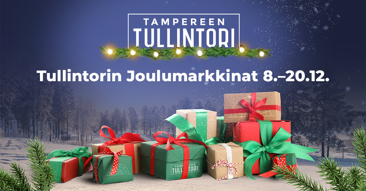 Tampereen Tullintorin joulumarkkinoiden 8.–20.12. mainoskuva.